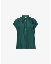 Weekend by Maxmara - Crine Short-Sleeve Silk Shirt - Lyst