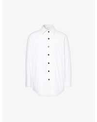 Bottega Veneta - Poplin Brand-patch Regular-fit Cotton Shirt - Lyst