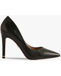 Ted Baker - Caaraa Embellished-heel Faux-leather Court Shoes - Lyst