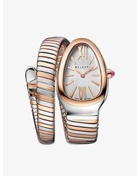 BVLGARI - Serpenti Tubogas Single-Spiral 18Ct Rose- And Stainless-Steel Quartz Watch - Lyst