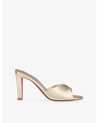 Christian Louboutin - Fanny Slide 85 Leather Heeled Mules - Lyst