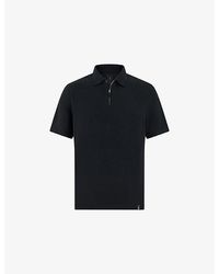 BOGGI - High-Performance Short-Sleeve Zip S-Cafè Yarn Cotton Piqué Polo Shirt - Lyst