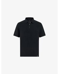 BOGGI - High-Performance Short-Sleeve Zip S-Cafè Yarn Cotton Piqué Polo Shirt - Lyst