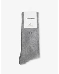 Calvin Klein - Logo Stretch-Cotton Crew Socks Pack Of Three - Lyst