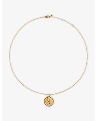 Monica Vinader - Initial Q Stamp 18Ct Vermeil Chain Necklace - Lyst