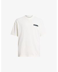 AllSaints - Redact Embroidered-Box Cotton T-Shirt - Lyst