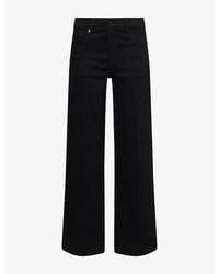 FRAME - Le Slim Palazzo Low-Rise Stretch-Denim Jeans - Lyst