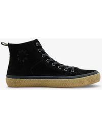 AllSaints - Crister Logo-debossed Leather High-top Trainers - Lyst