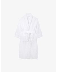 The White Company - Hooded Self-Tie Cotton Robe - Lyst