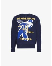 Polo Ralph Lauren - X Wimbledon Brand-embroidered Dropped-shoulder Cashmere And Cotton-blend Jumper X - Lyst