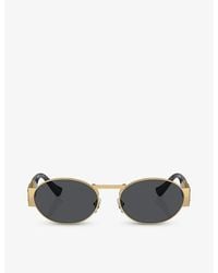 Versace - Ve2264 Oval-frame Metal Sunglasses - Lyst