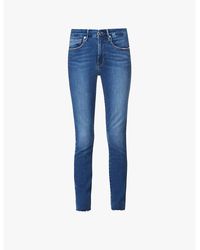 GOOD AMERICAN - Good Waist Crop Raw-Hem Skinny High-Rise Stretch-Denim Jeans - Lyst