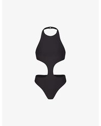 Skims - Signature Swim Halter-neck Stretch Recycled-nylon Swimsuit Xx - Lyst