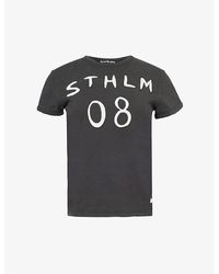 Acne Studios - Emmbar 08 Contrast-appliqué Cotton-jersey T-shirt - Lyst