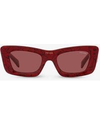 Prada - Pr 13zs Cat-eye Acetate Sunglasses - Lyst
