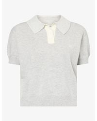 The Couture Club - Short-Sleeve Knitted Polo Top - Lyst