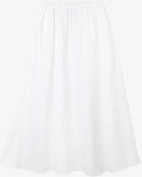 The White Company - The Company Relaxed-fit High-rise Linen Midi Skirt - Lyst