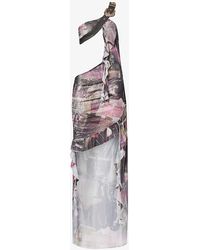 Jaded London - Asymmetrical Cut-out Stretch-woven Maxi Dress - Lyst