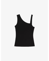 Reiss - Aysha Asymmetric-Neck Stretch-Cotton Vest - Lyst