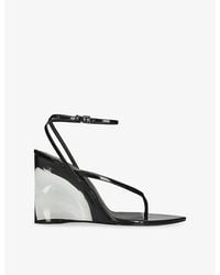 Alaïa - Pointed-Toe Leather Wedge Sandals - Lyst