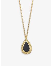 Astley Clarke - Polaris Pear 18ct Yellow Gold-plated Vermeil Sterling-silver And Black Onyx Locket Necklace - Lyst