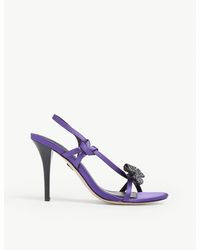 Sandro Olimpia Embellished Bow Strappy Sandals - Purple