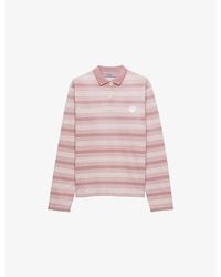 Prada - Long-Sleeved Striped Cotton-Piqué Polo Shirt - Lyst