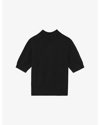 Reiss - Aria Funnel-Neck Cotton And Wool-Blend Jumper - Lyst