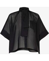 Sacai - Semi-sheer Relaxed-fit Cotton-blend Shirt - Lyst