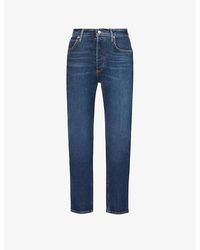 Agolde - Riley Cropped Straight-leg High-rise Stretch Cotton-blend Jeans - Lyst