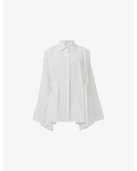 eem - Pleated Long-Sleeve Cotton Blend Shirt - Lyst