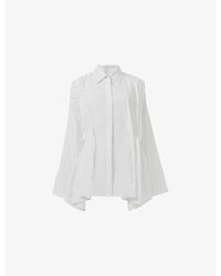 eem - Pleated Long-Sleeve Cotton Blend Shirt - Lyst