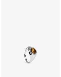 Monica Vinader - Eclipse Gemstone Sterling And Tiger's Eye Signet Ring - Lyst