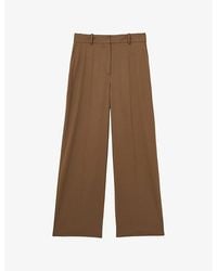 Reiss - Solene Wide-Leg High-Rise Stretch Wool-Blend Trousers - Lyst