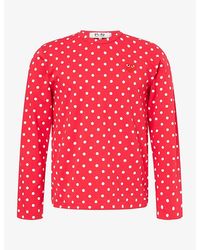 COMME DES GARÇONS PLAY - Polka Dot Heart Long-Sleeve Cotton-Jersey T-Shirt - Lyst