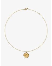 Monica Vinader - Initial A Stamp 14Ct Vermeil Necklace - Lyst