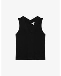 Reiss - Mira V-Neck Sleeveless Woven Top - Lyst