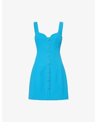 Rebecca Vallance - Skyla Buttoned Woven Mini Dress - Lyst