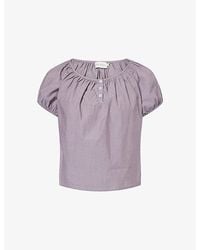 Deiji Studios - Scoop-Neck Short-Sleeve Cotton Top - Lyst