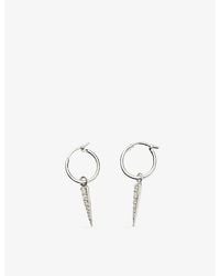 Missoma - Small Pavé Spike Charm Sterling Hoop Earrings - Lyst