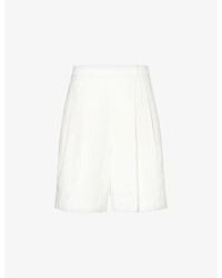 Polo Ralph Lauren - Pleated Straight-leg Linen Shorts - Lyst