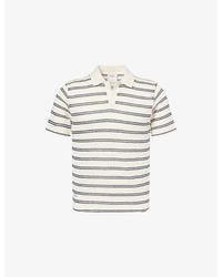 Percival - Moore Open-Collar Cotton-Blend Polo Top - Lyst