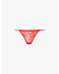 Love Stories - Roomie Floral-embroide Stretch-lace Thong - Lyst