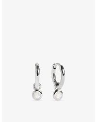 Monica Vinader - June Birthstone Sterling- And Moonstone Huggie Earrings - Lyst