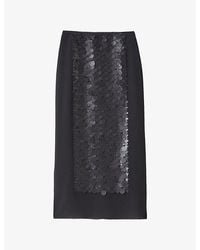 JOSEPH - Cambo Sequin-Embellished Chiffon Midi Skirt - Lyst