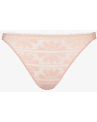 Passionata - Sofie Floral-embroidered Stretch-lace Thong - Lyst