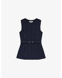 Ro&zo - Pinstripe Long-Line Woven Top - Lyst