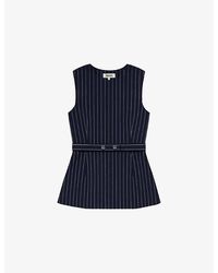Ro&zo - Pinstripe Long-Line Woven Top - Lyst