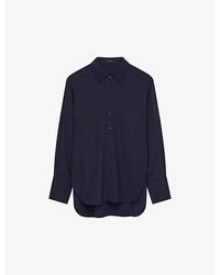 JOSEPH - Relaxed-fit Curved-hem Silk Shirt - Lyst