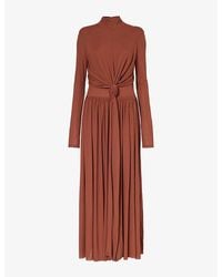 Proenza Schouler - Pleated-skirt Knotted Woven Maxi Dress - Lyst